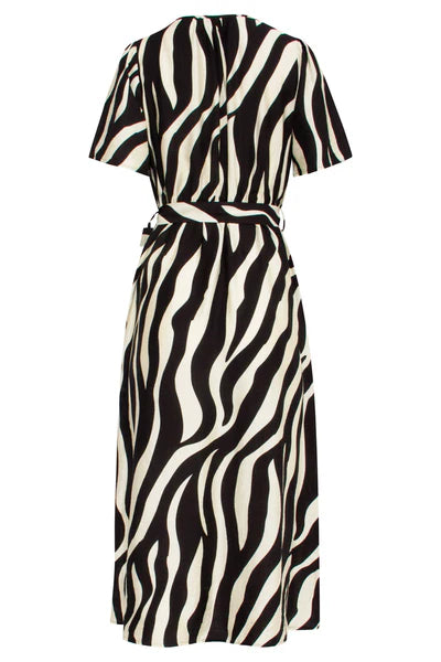 Midi Jurk Met Zebrastijl Print