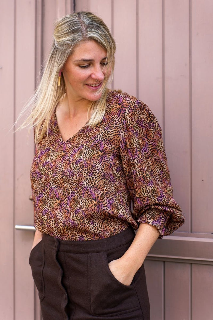 Top Merel - Brown/purple leopard - Merk Ydence