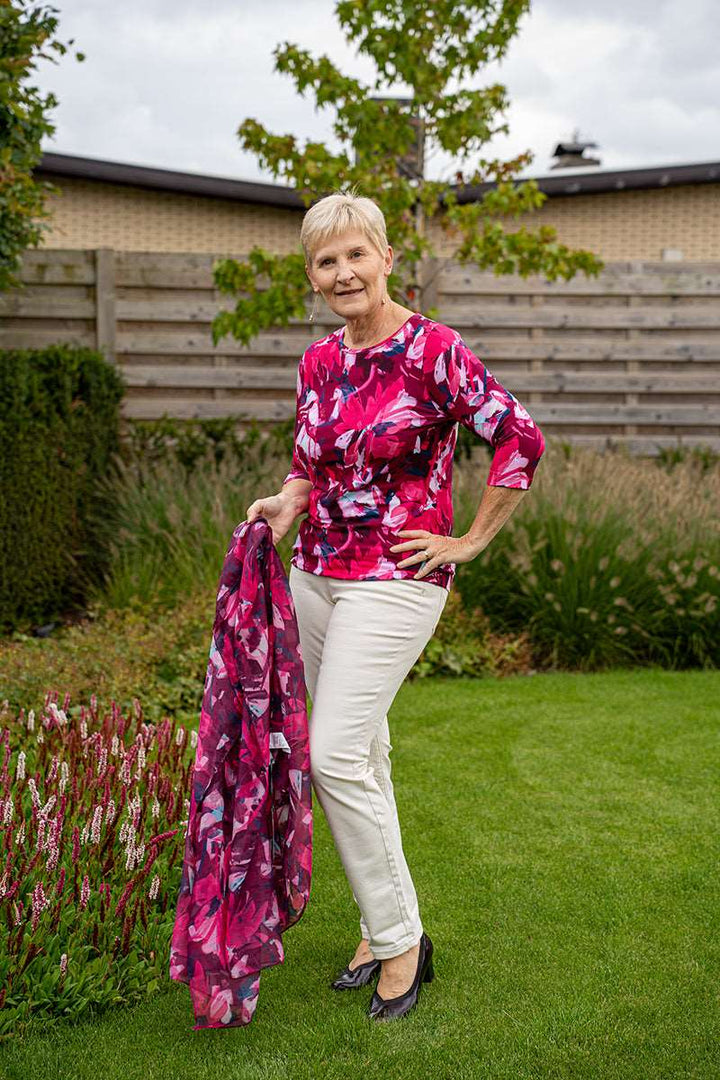 Sjaal Allover Print Roze