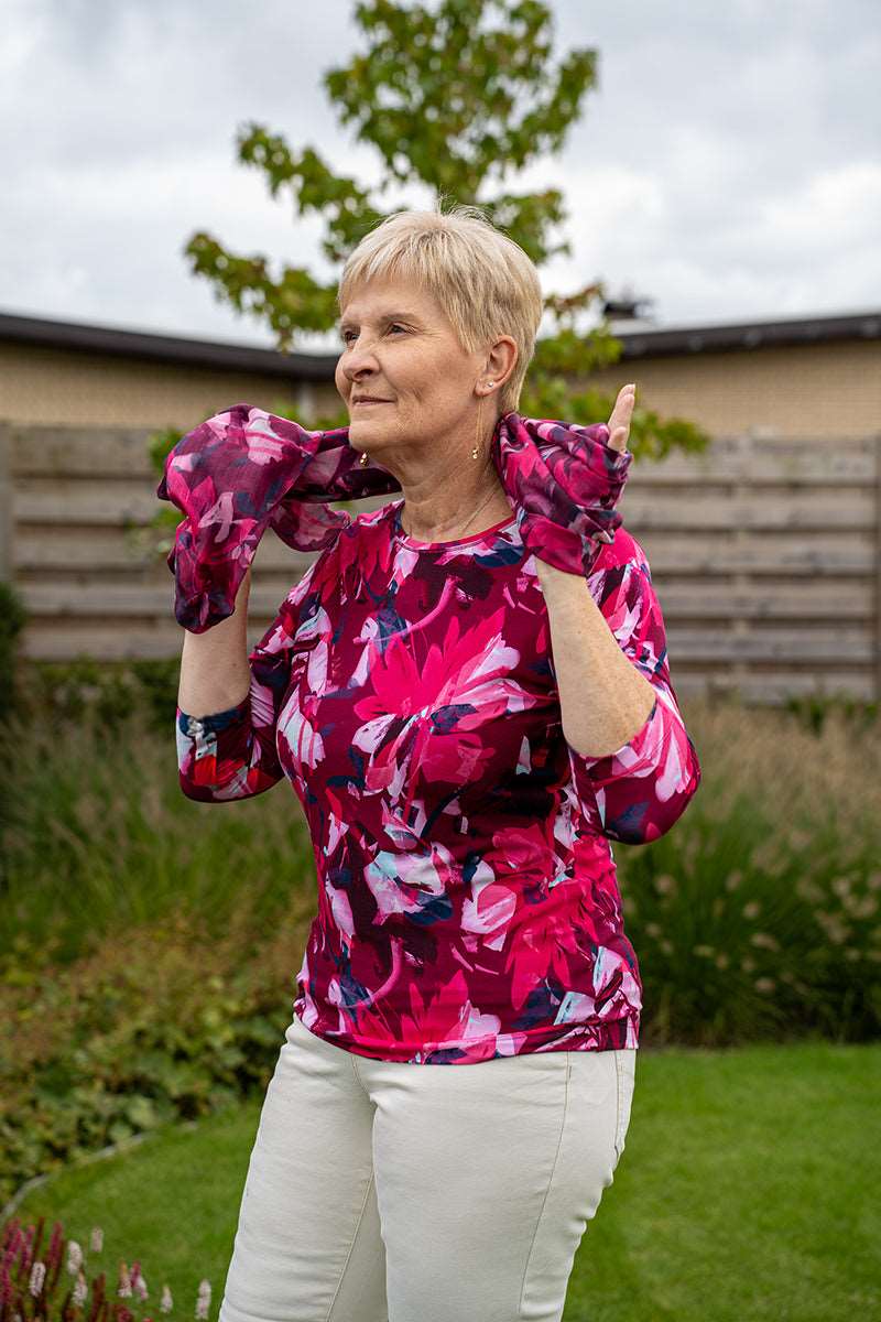 Sjaal Allover Print Roze