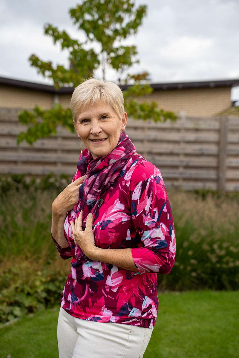 Sjaal Allover Print Roze