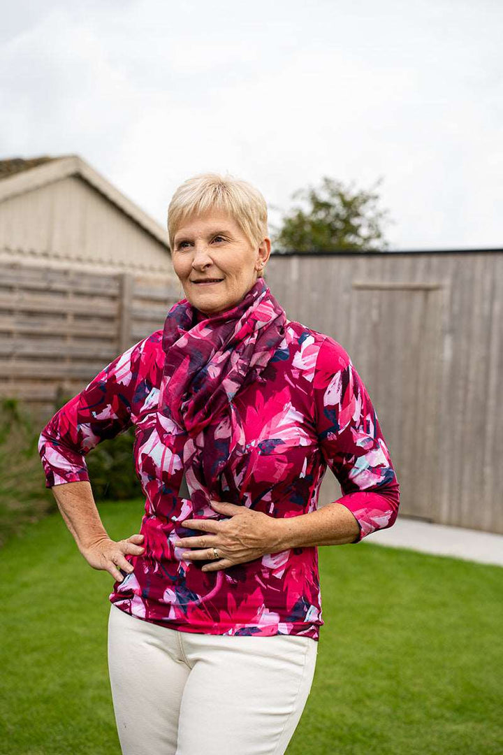 Sjaal Allover Print Roze