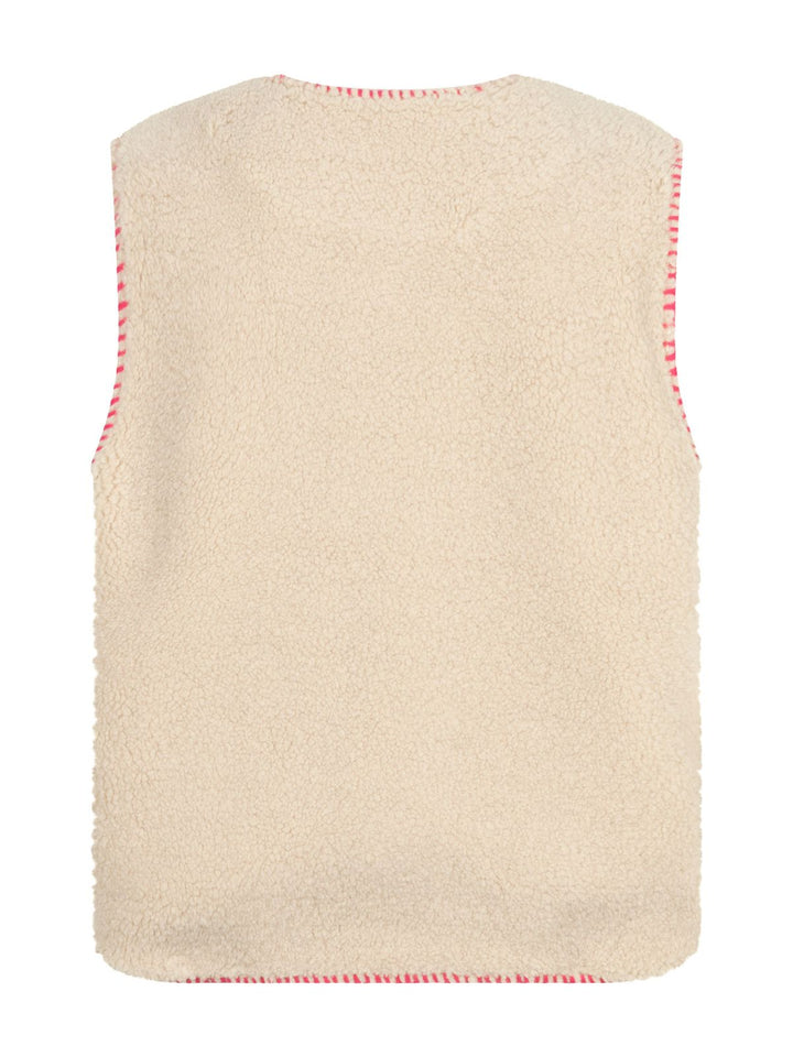 Gilet Evelynn Off-white/pink en Zalmroze - Merk Ydence