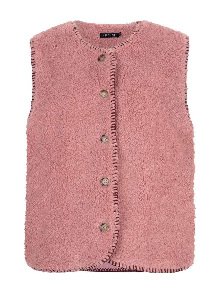 Gilet Evelynn Off-white/pink en Zalmroze - Merk Ydence